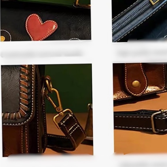 NEW Cambridge Heart Whipstitch Classic Satchel Handbag w Strap in Vintage Black… - Picture 8 of 11